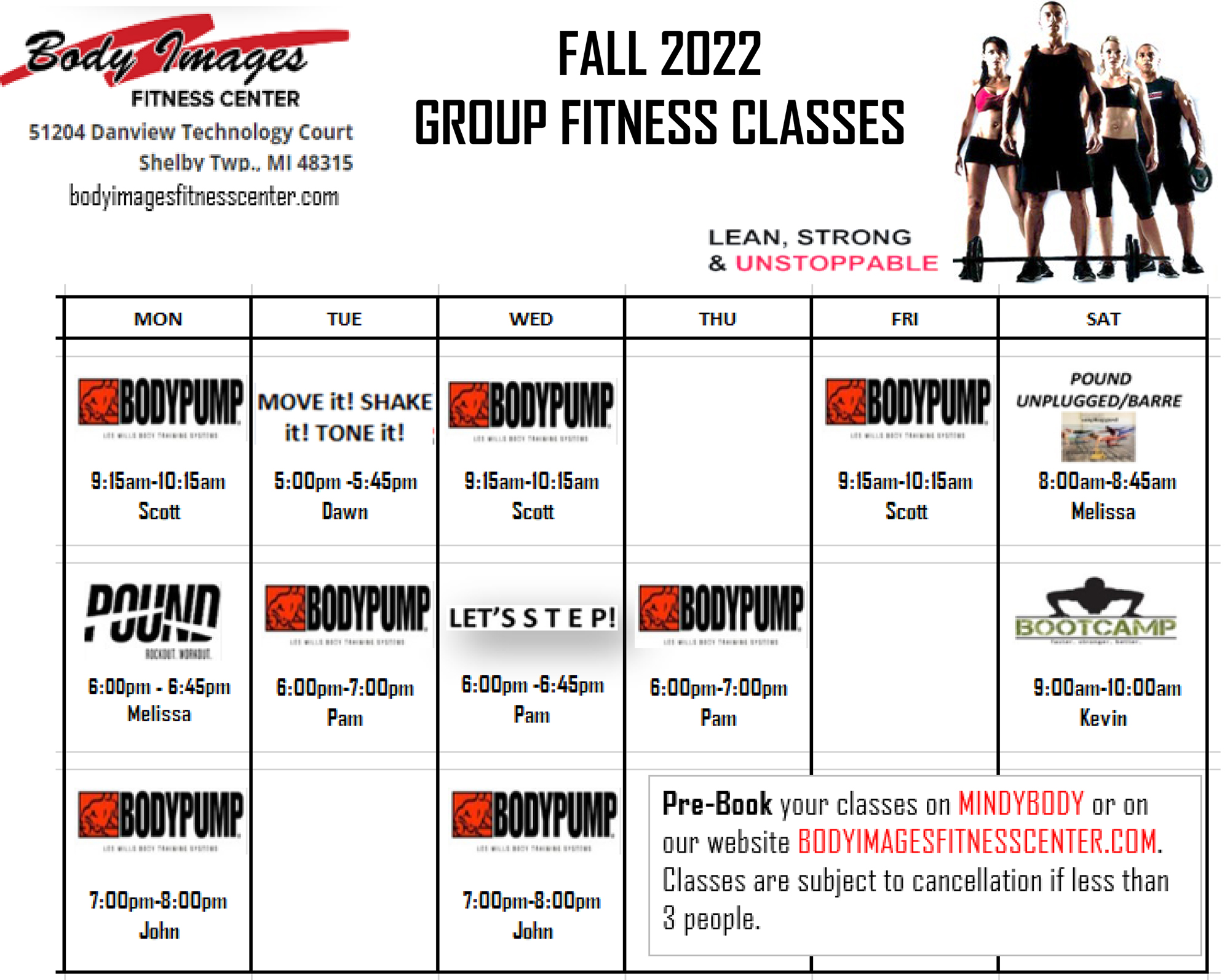 Fall 2022 Group Fitness Classes